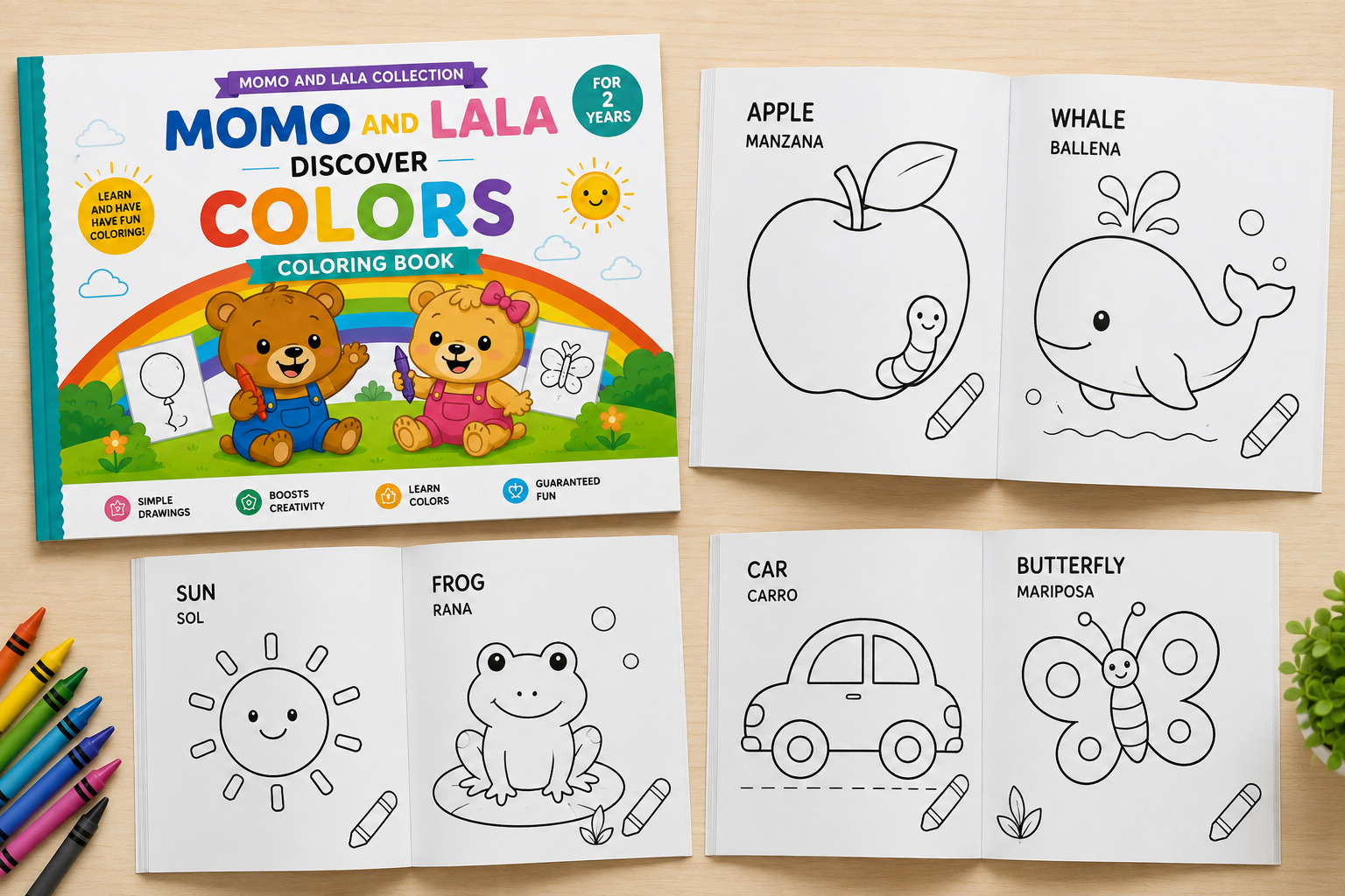 MomoandLala - Libro para Colorear 2 años